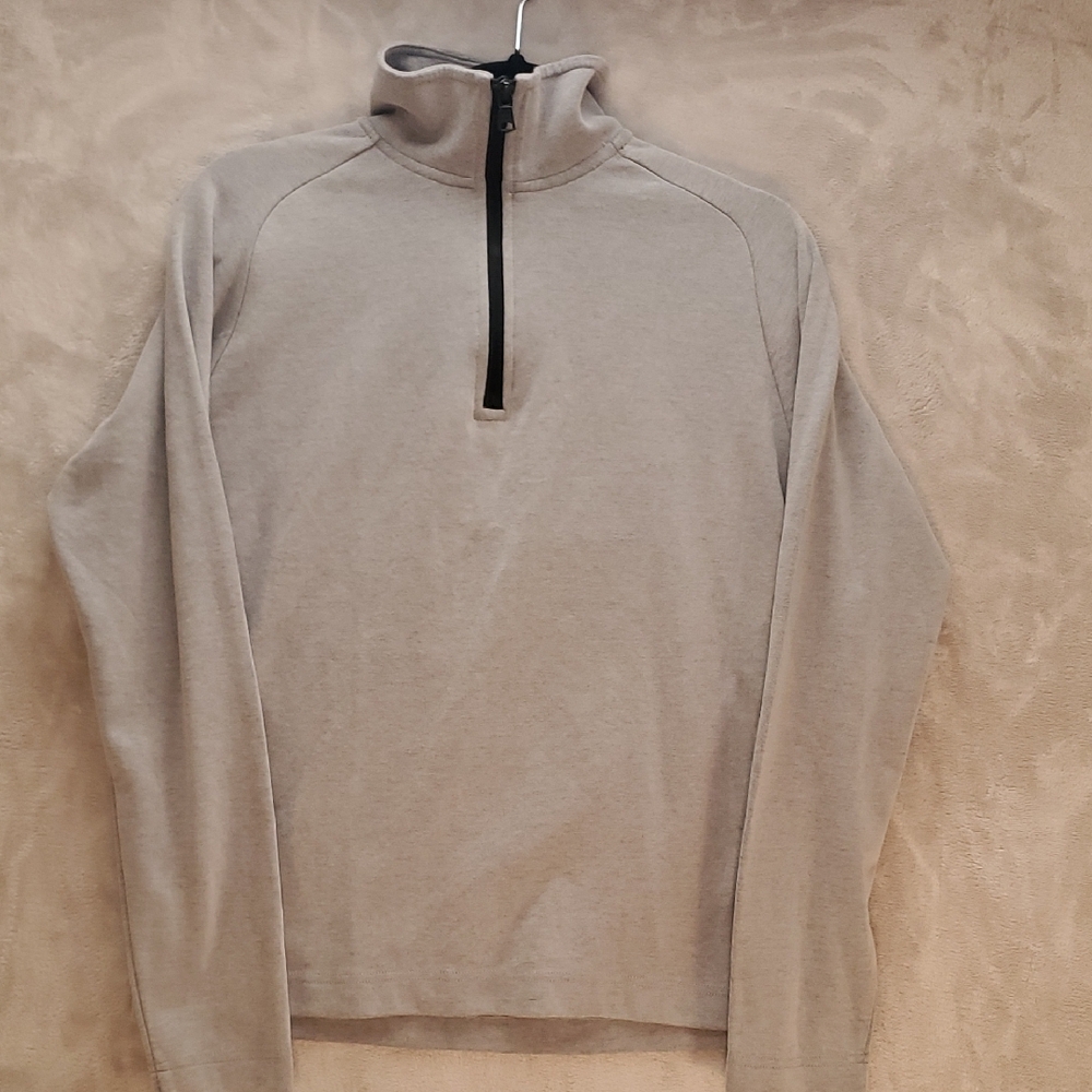 BANANA REPUBLIC  | SMALL MEN LIGHT WEIGHT SHIRT PULL OVER 1/4 ZIP | GREY